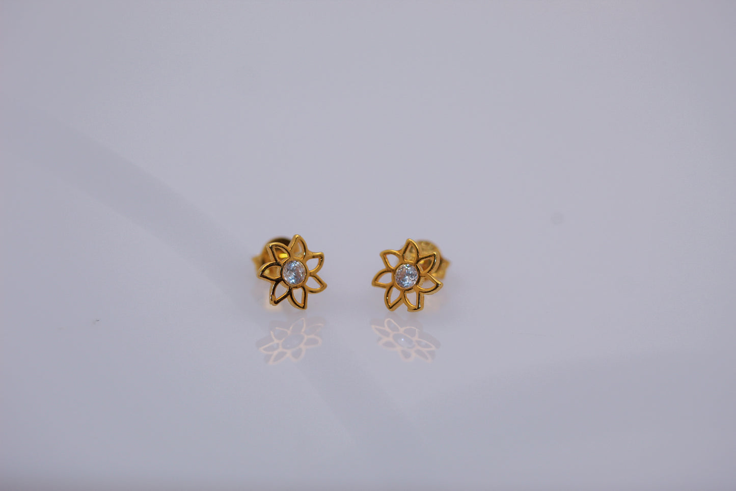 21K Gold Flower Earrings