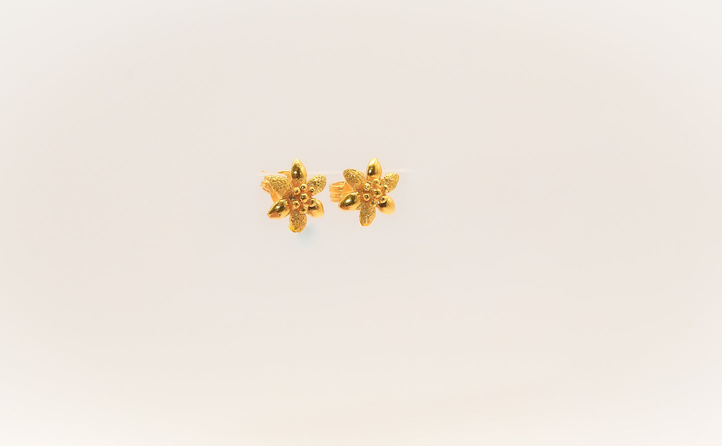 21K Gold Kids Mini Flower Post Earrings