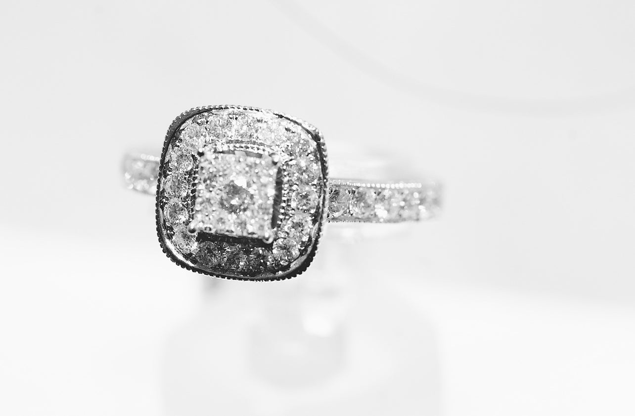 14K White Gold 1.08 Carat Diamond Ring