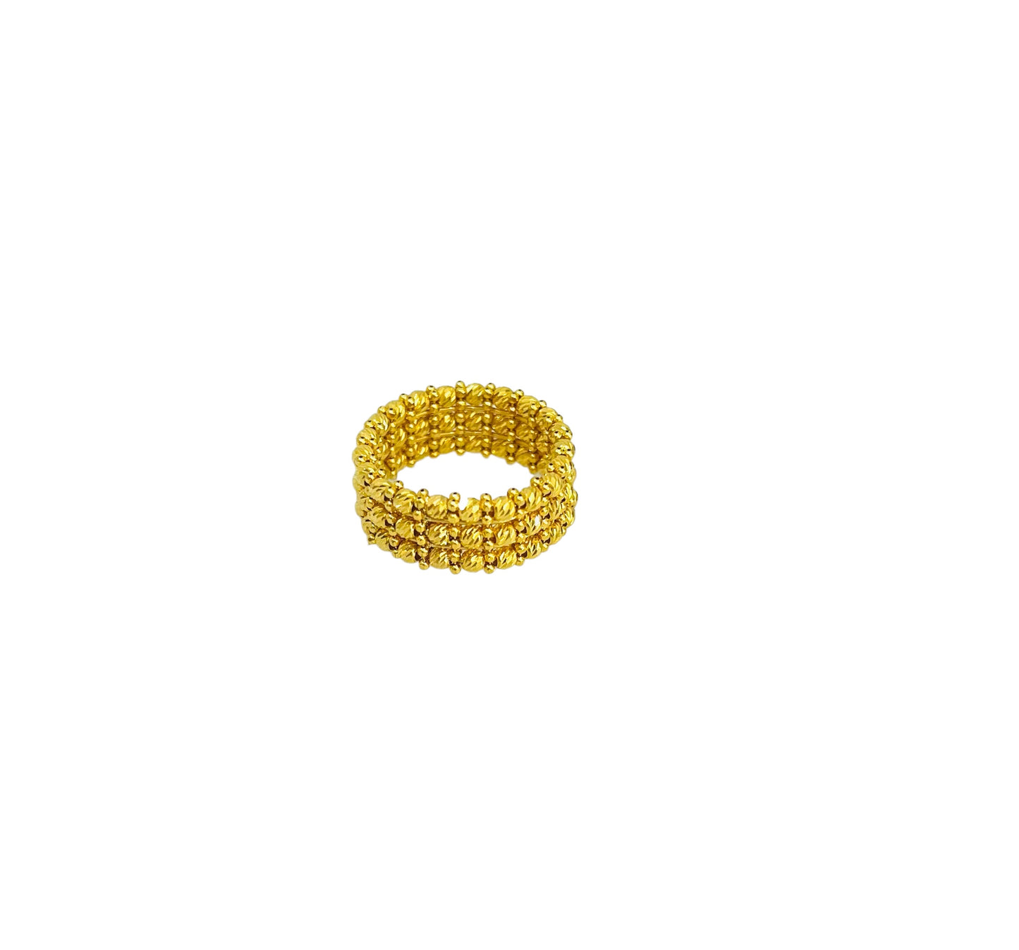 21K Gold Himo Triple Row Bead Ring