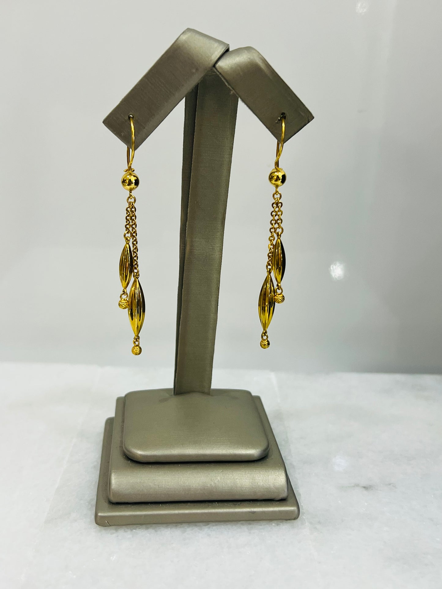 21K Gold Dangling Earrings