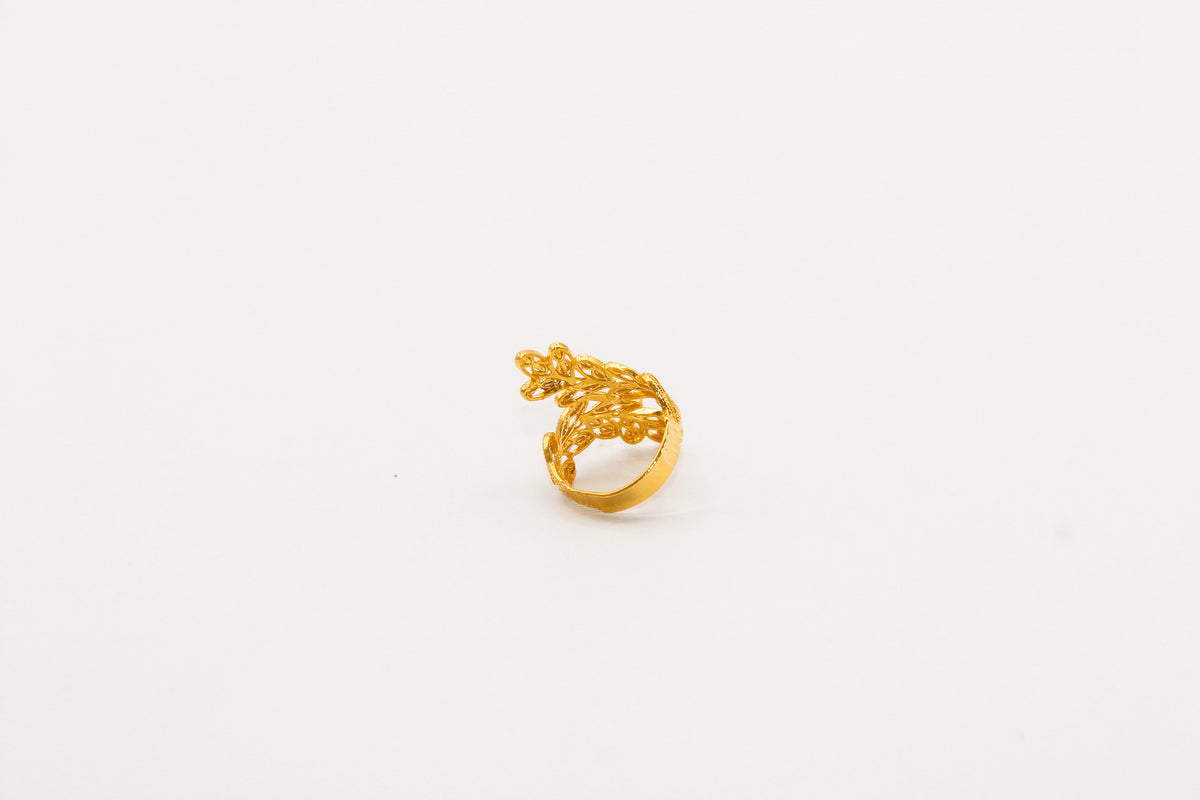 21K Gold Leaf Ring
