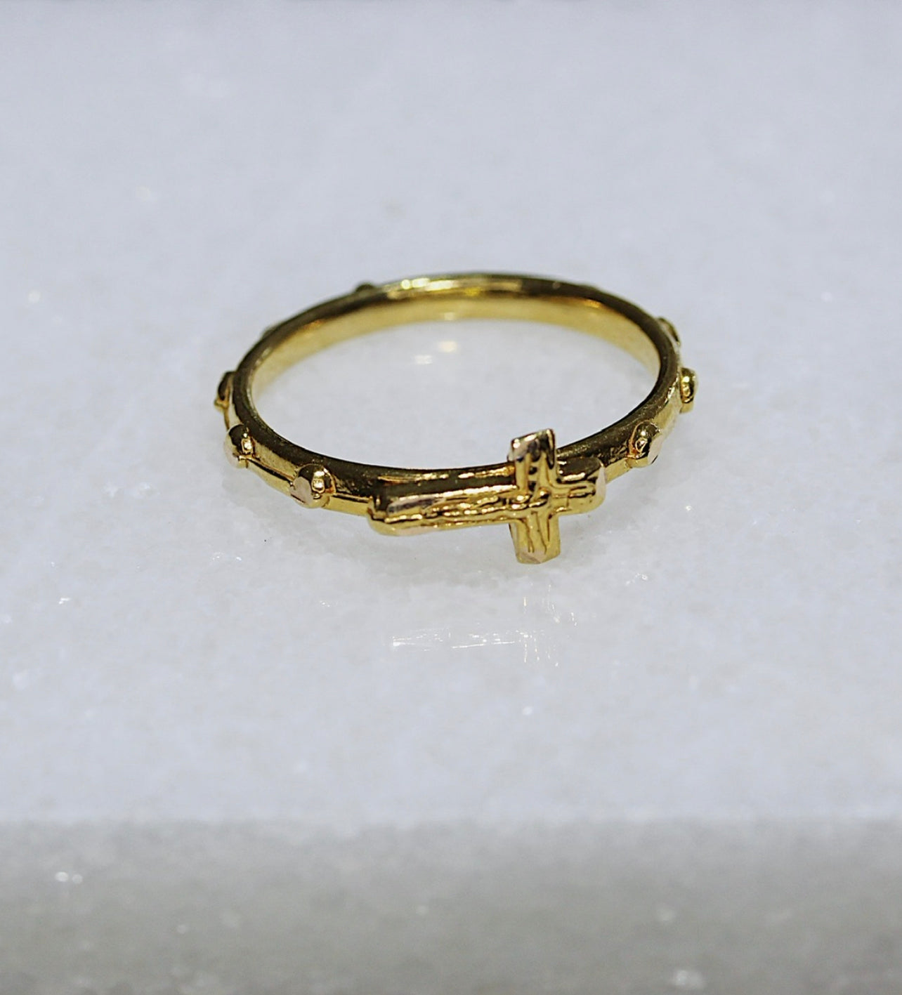 21K Gold Cross Ring