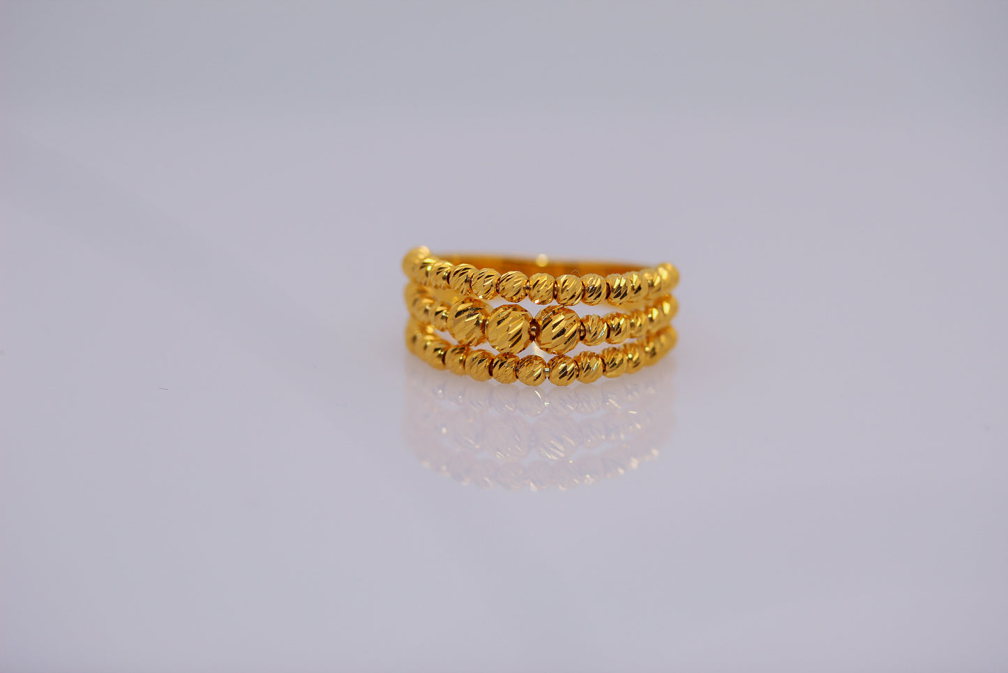 21K Gold 3 Row Ring