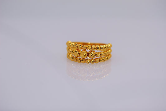 21K Gold 3 Row Ring
