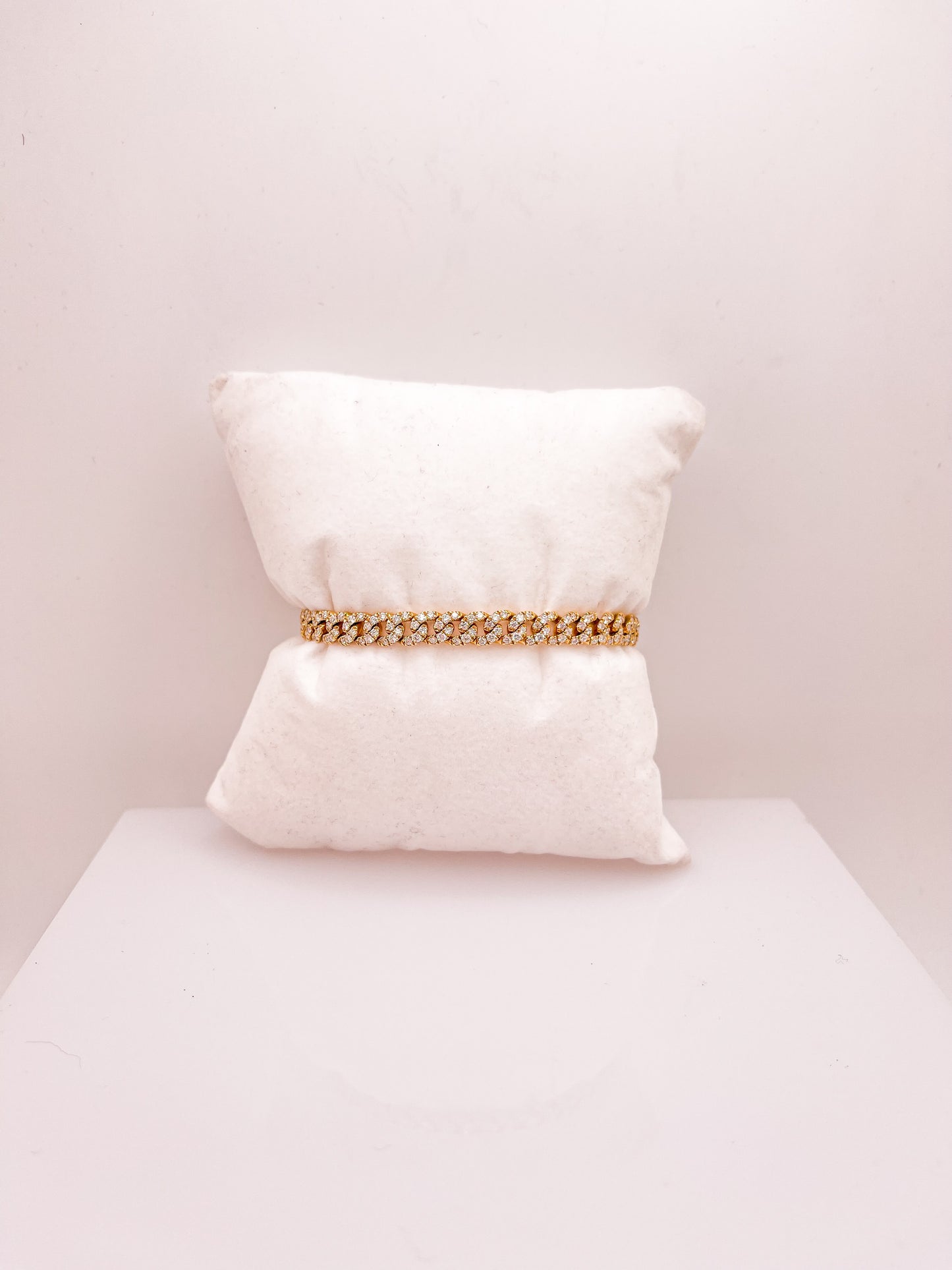 14k Gold 3.70 Carat Diamond Cuban link Bracelet