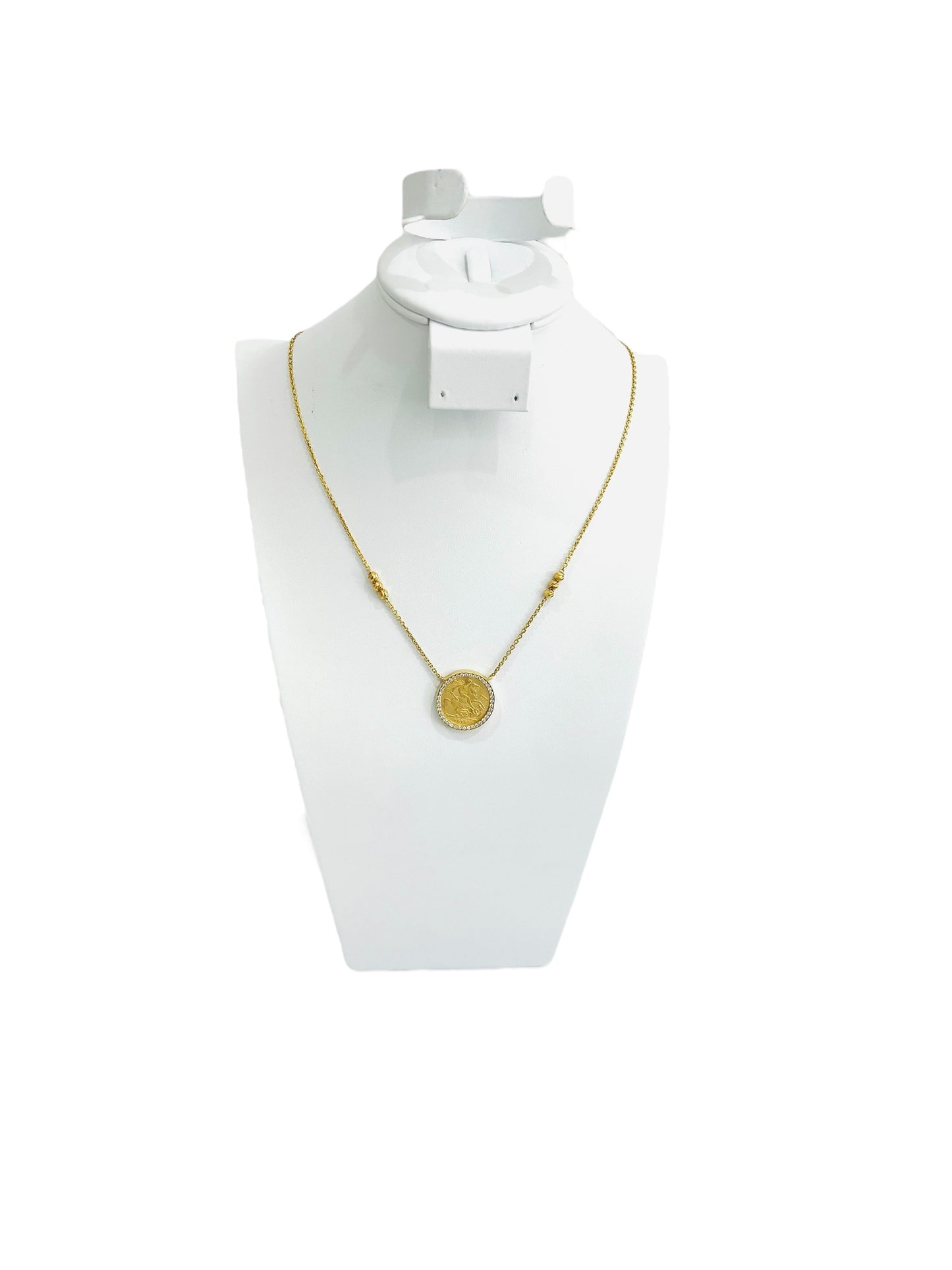 21K Gold Himo Coin Necklace