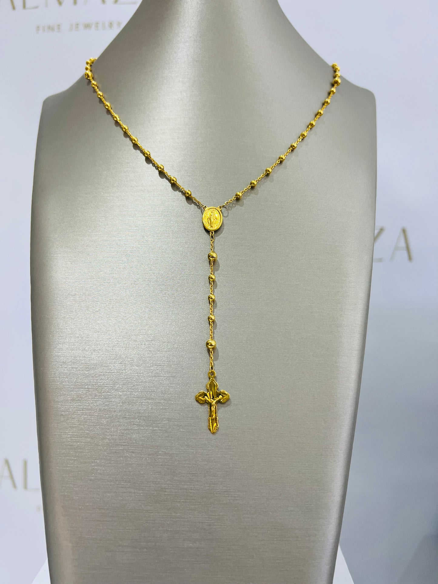 21K Gold Rosary Necklace