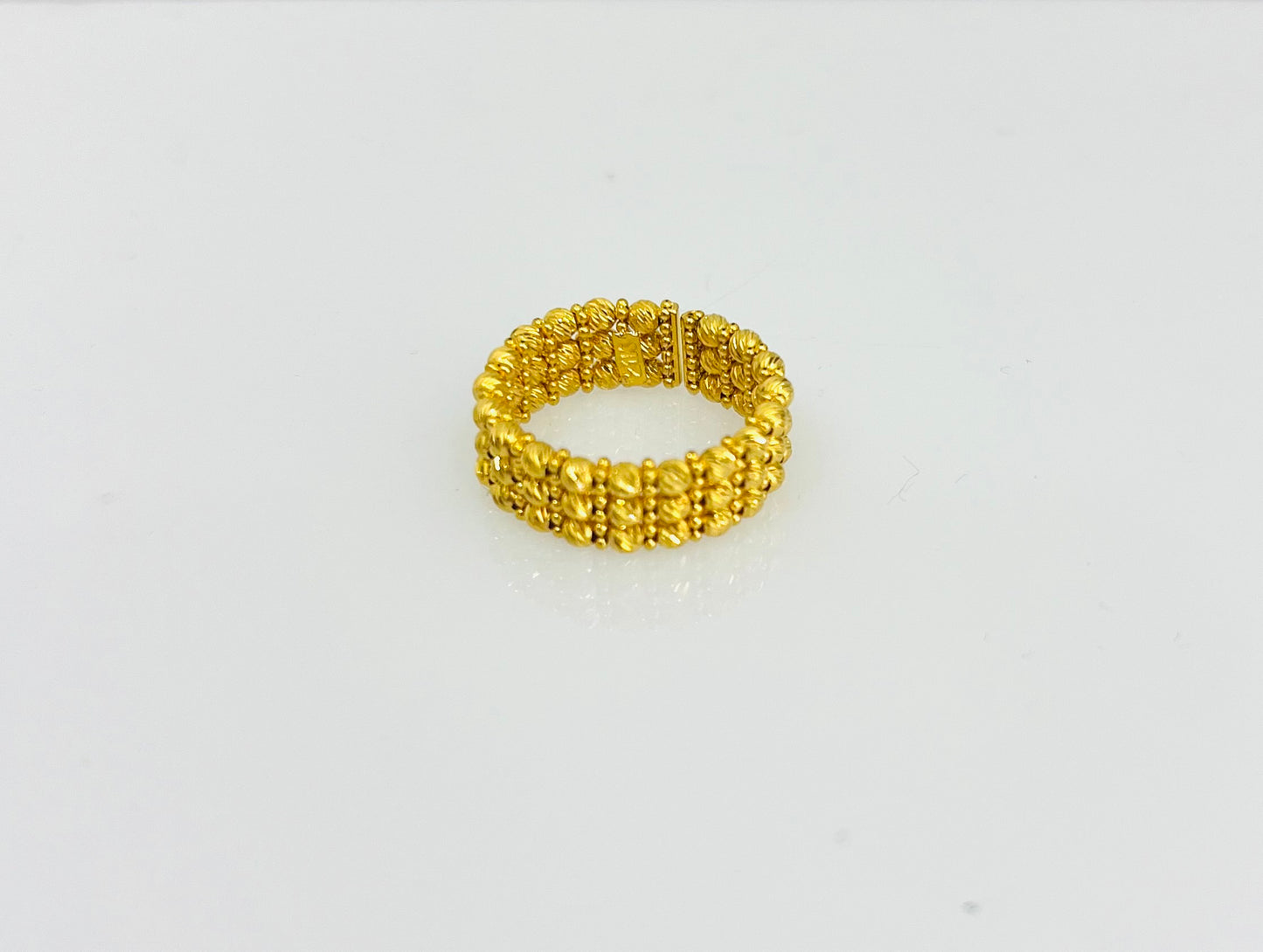 21K Gold 3 Row Bead Ring