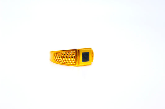 21K Gold Onyx Mens Ring