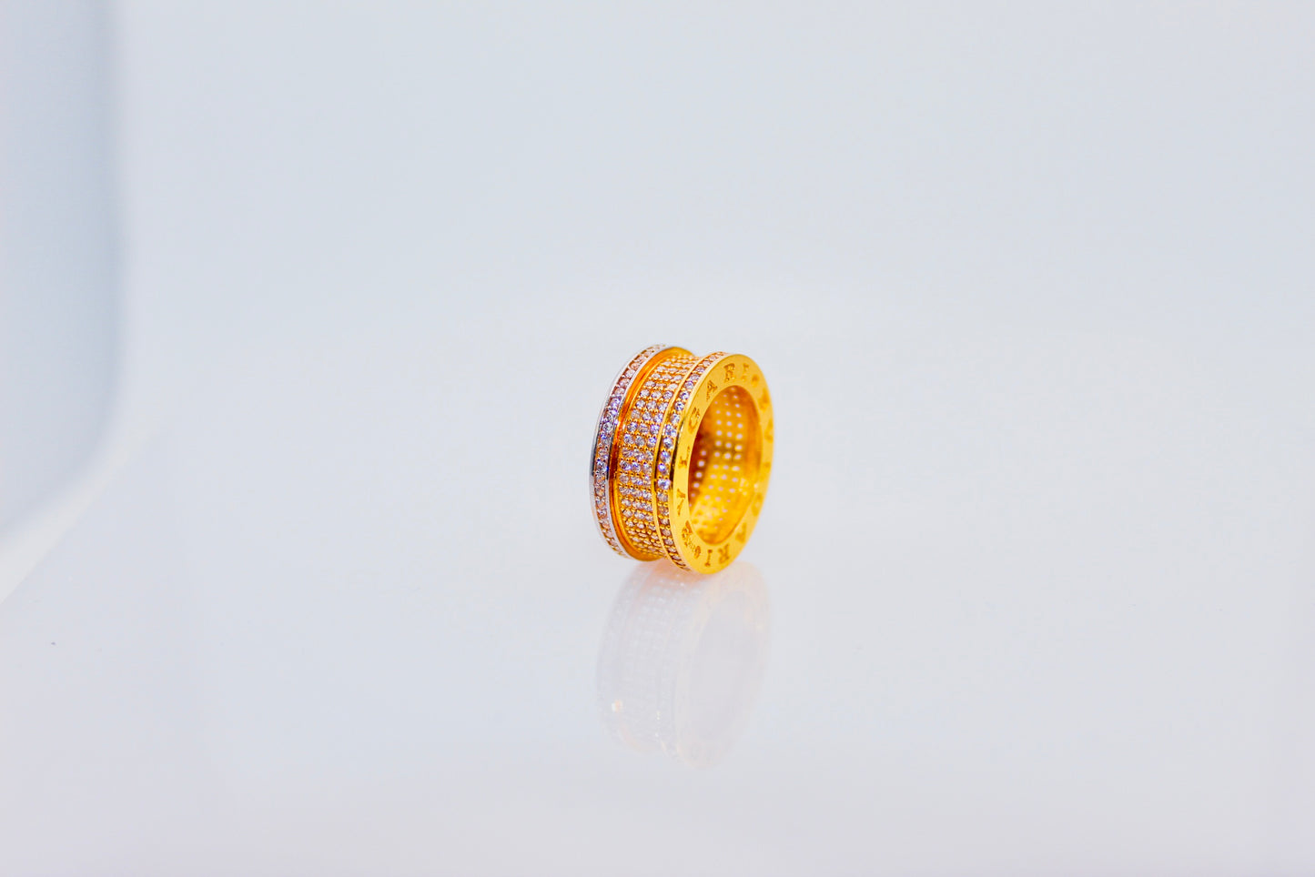 21K Gold Wide 2 Tone Ring