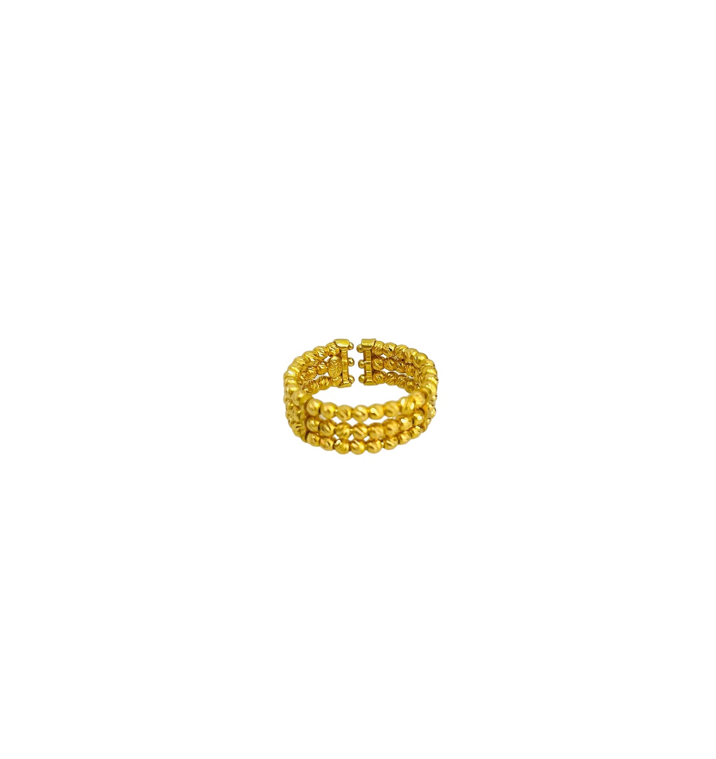 21K Gold Himo 3 Row Bead Ring