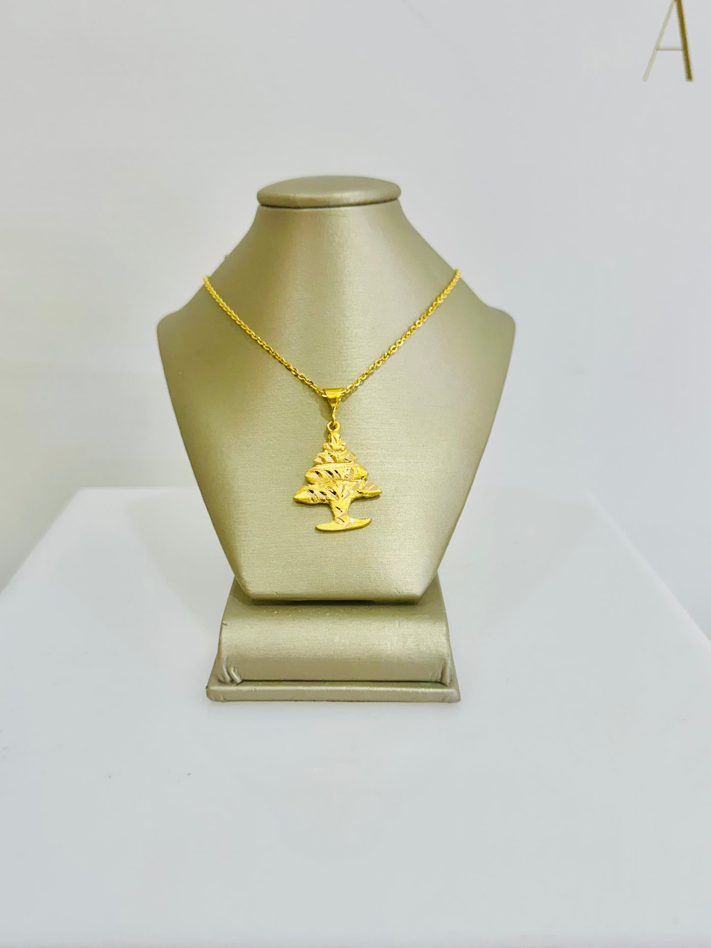 21K Gold Cedar Lebanon Pendant