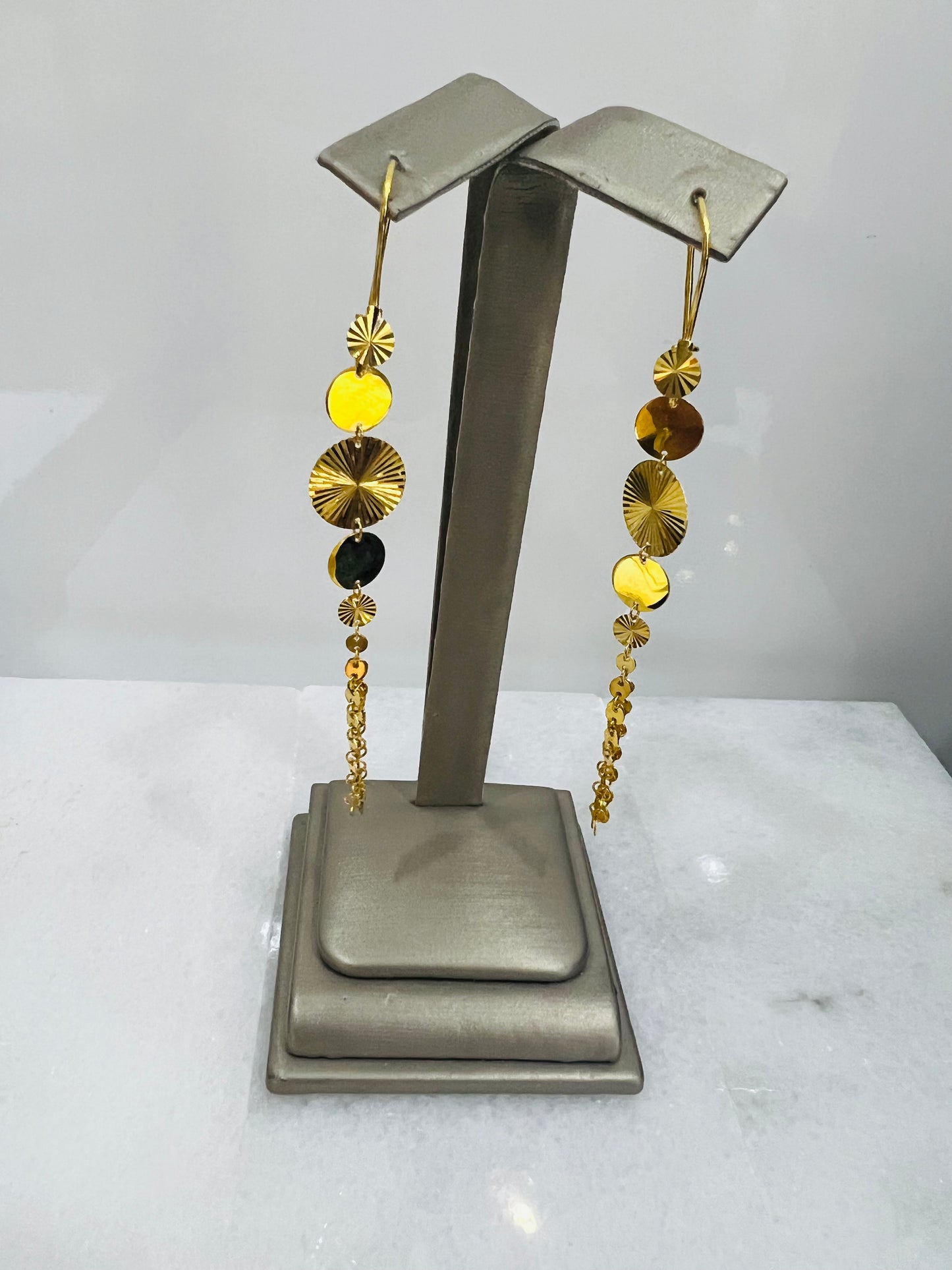21K Gold Dangling Earrings