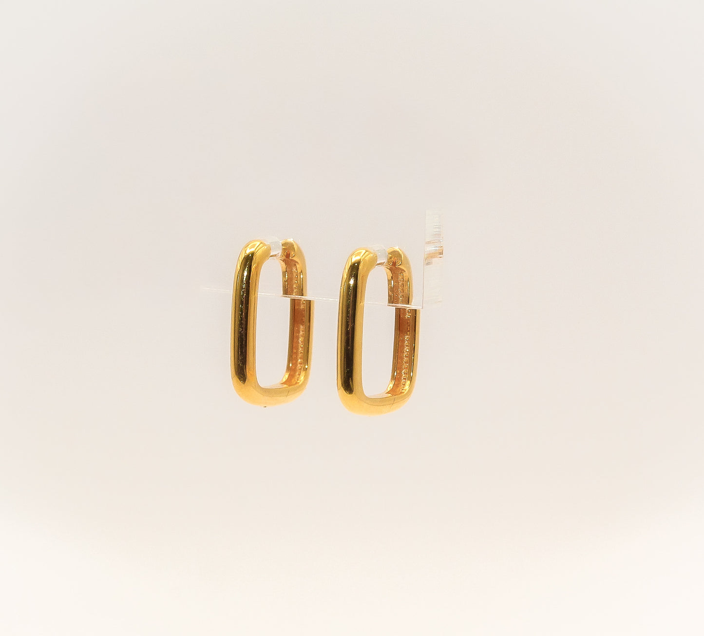 21K Gold Mini Square Huggies Earrings