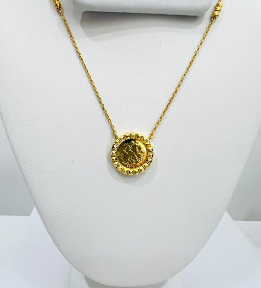 21K Gold Coin Himo Necklace