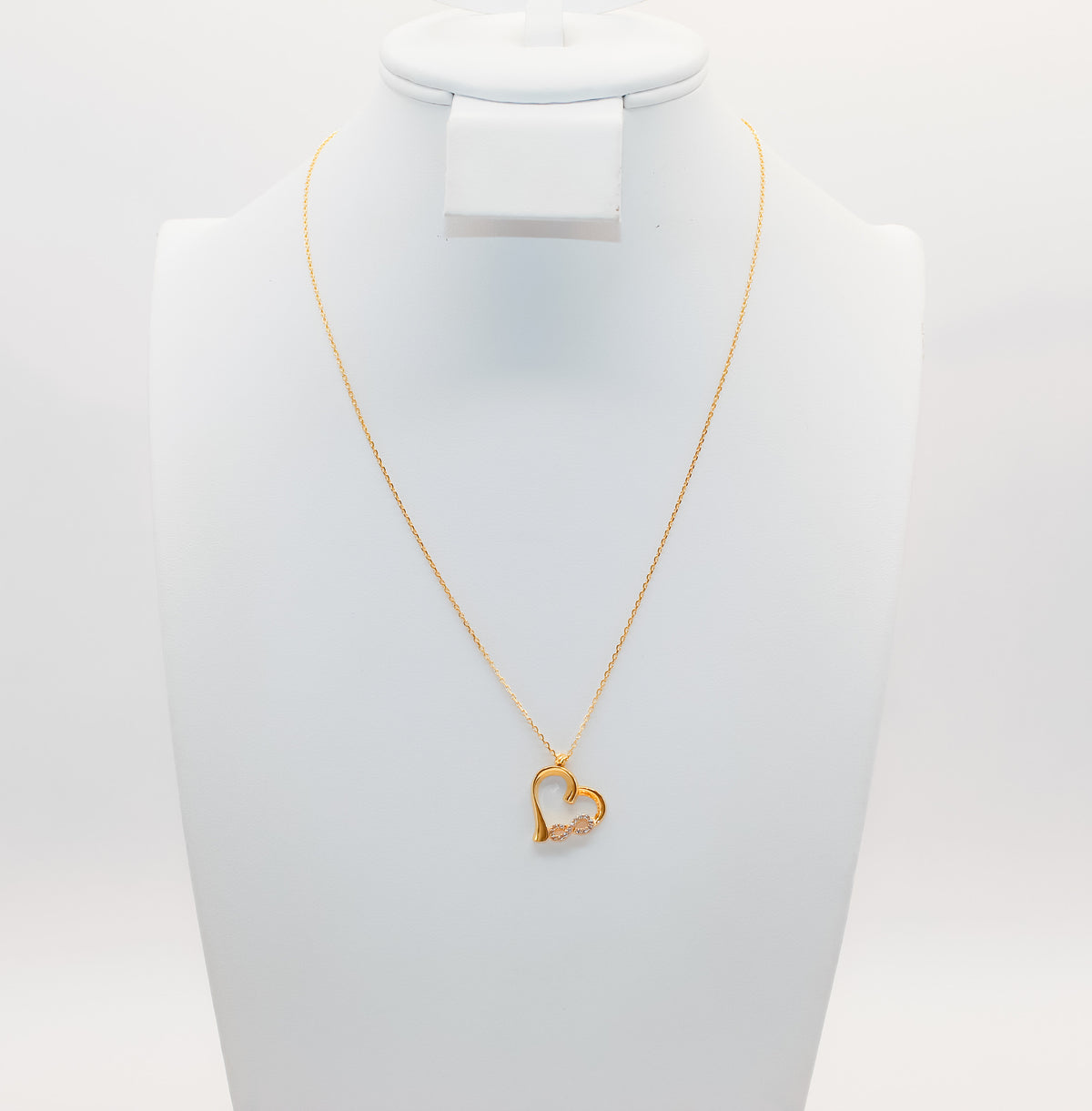 21K Gold Infinity Heart Necklace