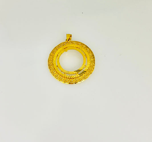 21K Gold Coin Frame Pendant