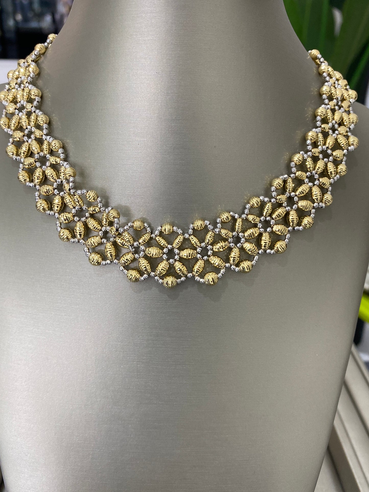 14k Gold Two Tone Necklace Set