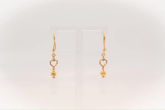 21K Gold Heart Earrings