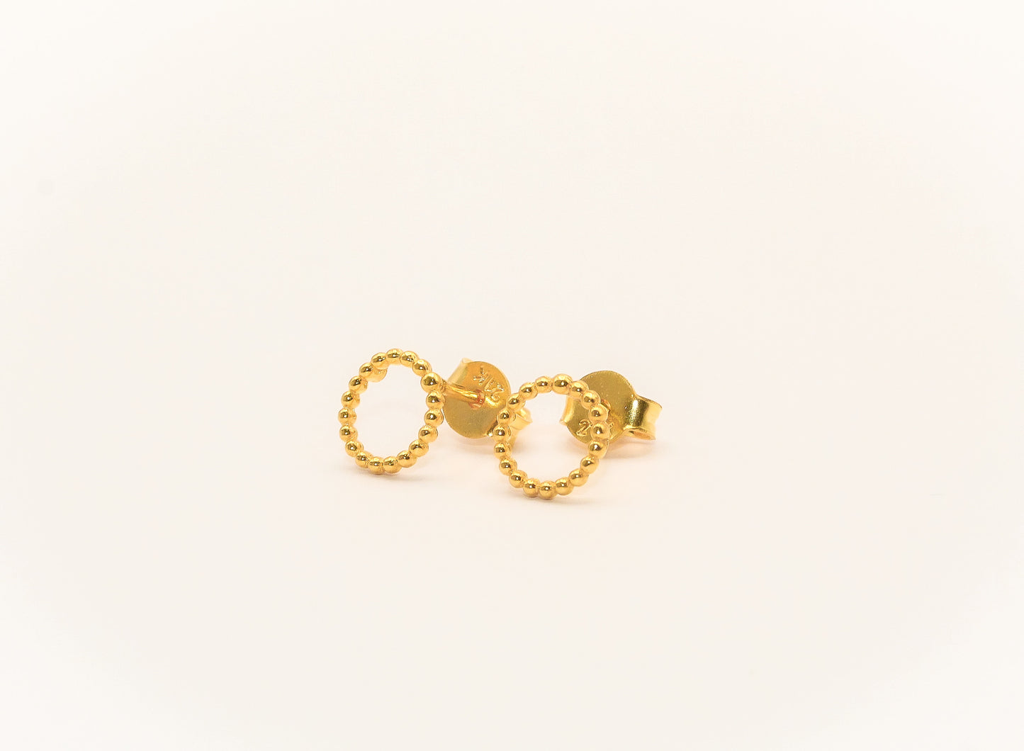 21K Gold Circle Kids Earrings