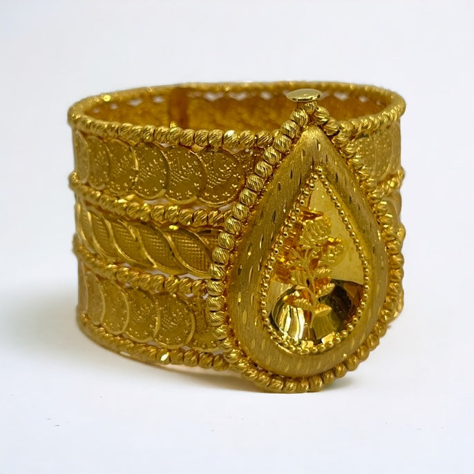 21K Gold Wide Bracelet