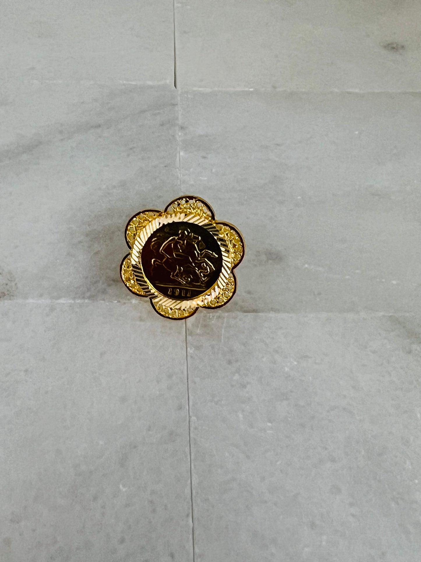 21k Gold Coin Ring