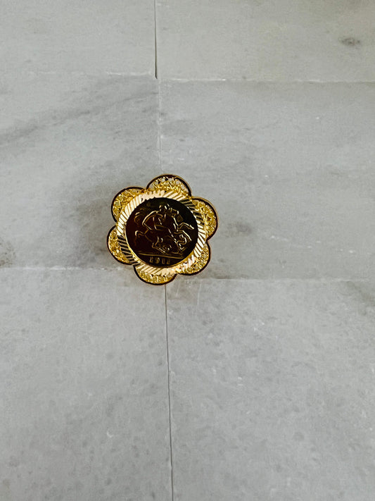 21K Gold Coin Ring
