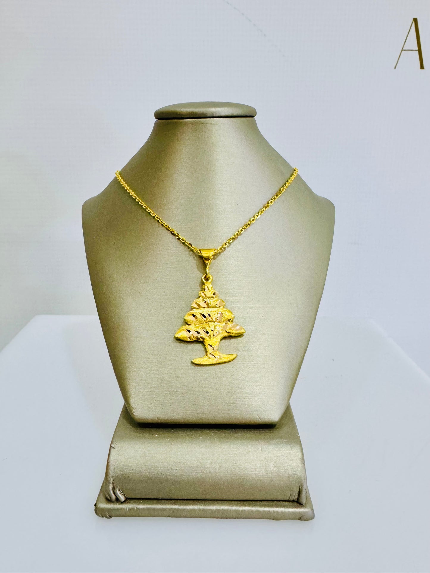 21K Gold Cedar Lebanon Pendant