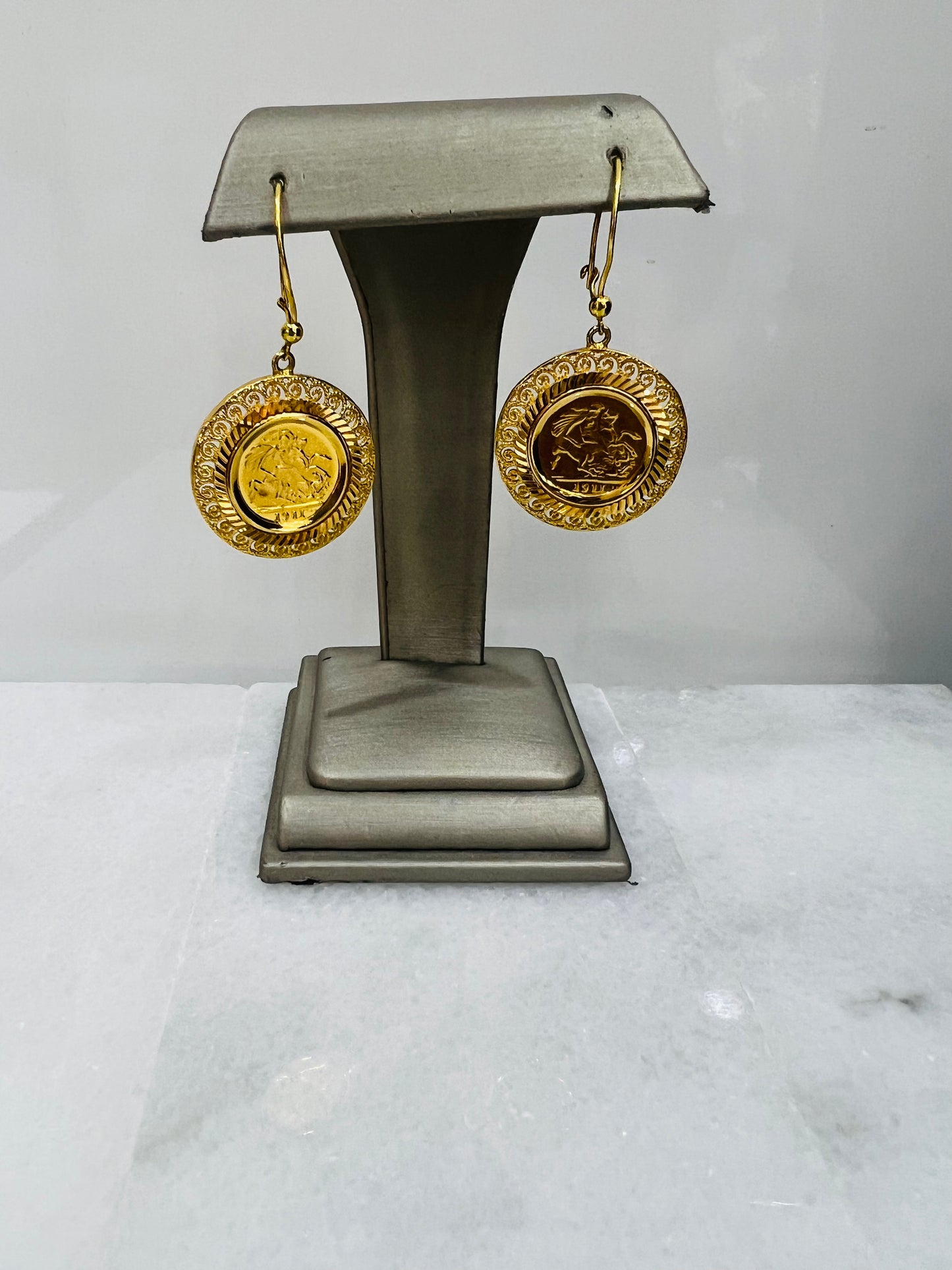 21K Gold Coin Earrings