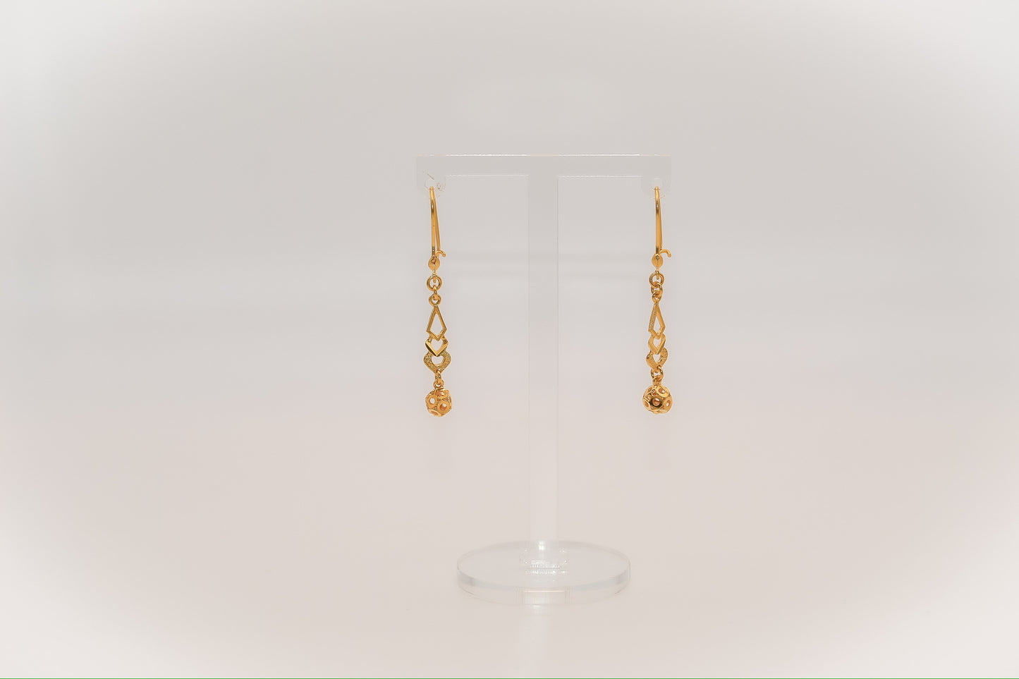 21K Gold Ball Dangle Earrings