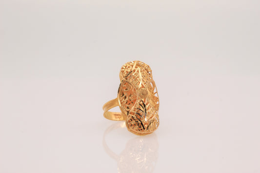 21K Gold Oblong Khaliji Ring