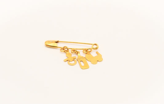21K Gold Kids Charm Pin