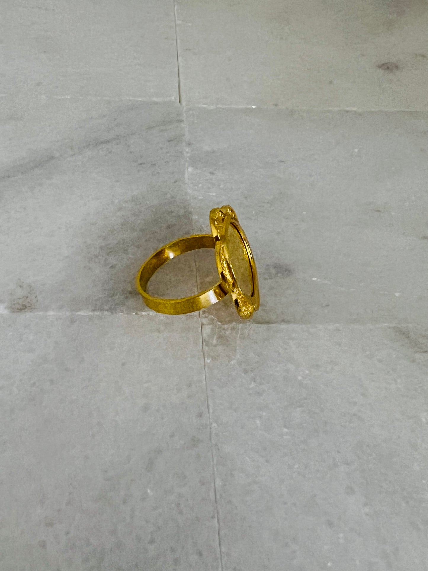 21k Gold Coin Ring