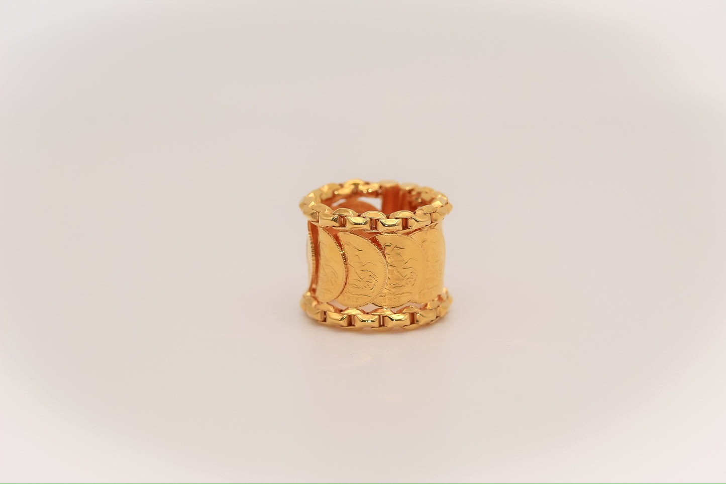 21K Gold Himo Coin Ring