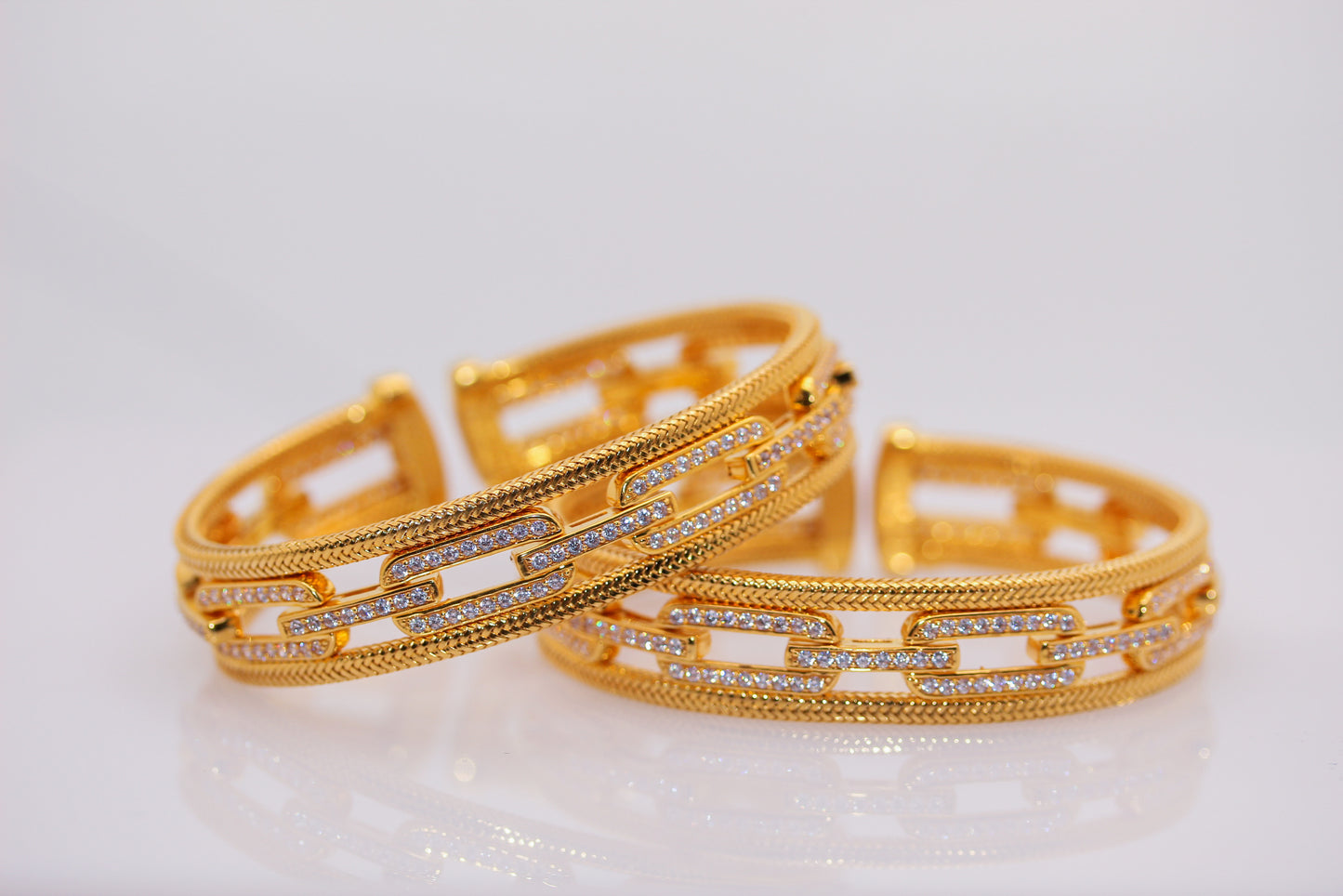 21K Gold Himo Link Cuff Bracelet