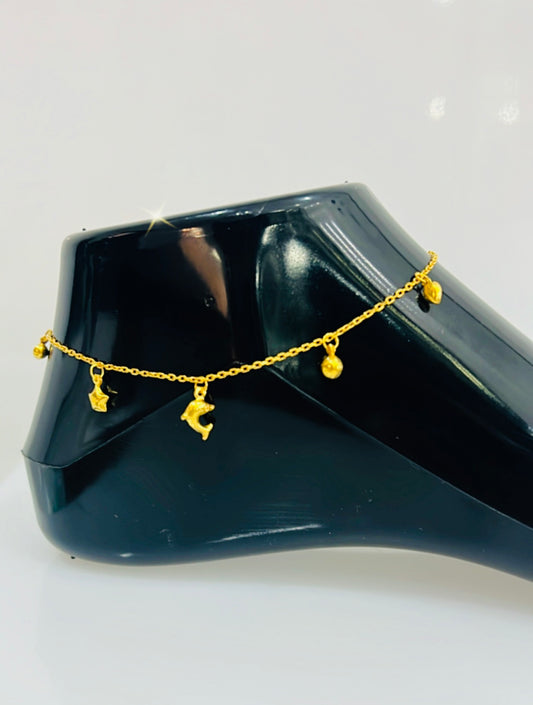 21K Gold Dolphin Anklet