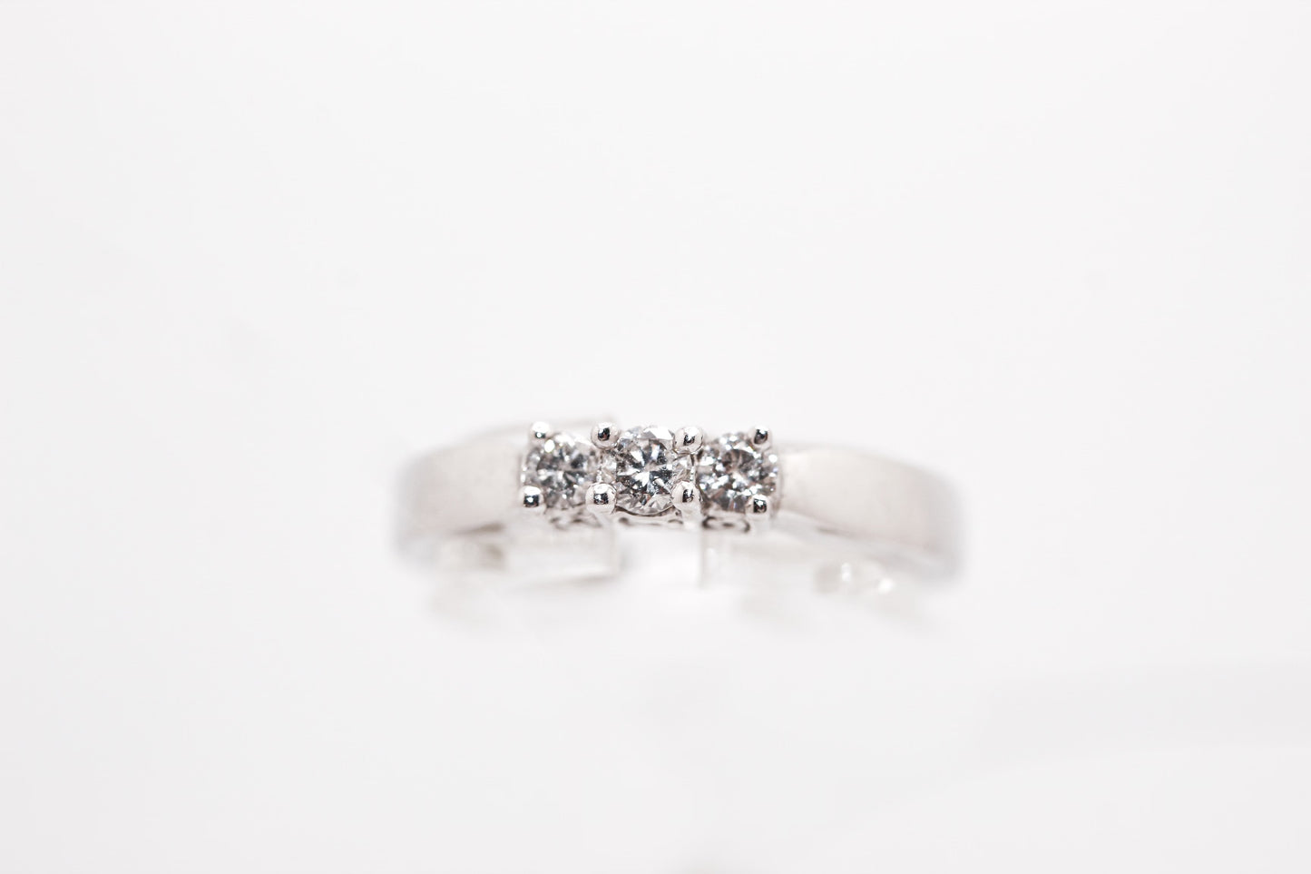 14K White Gold 3 Diamond Ring