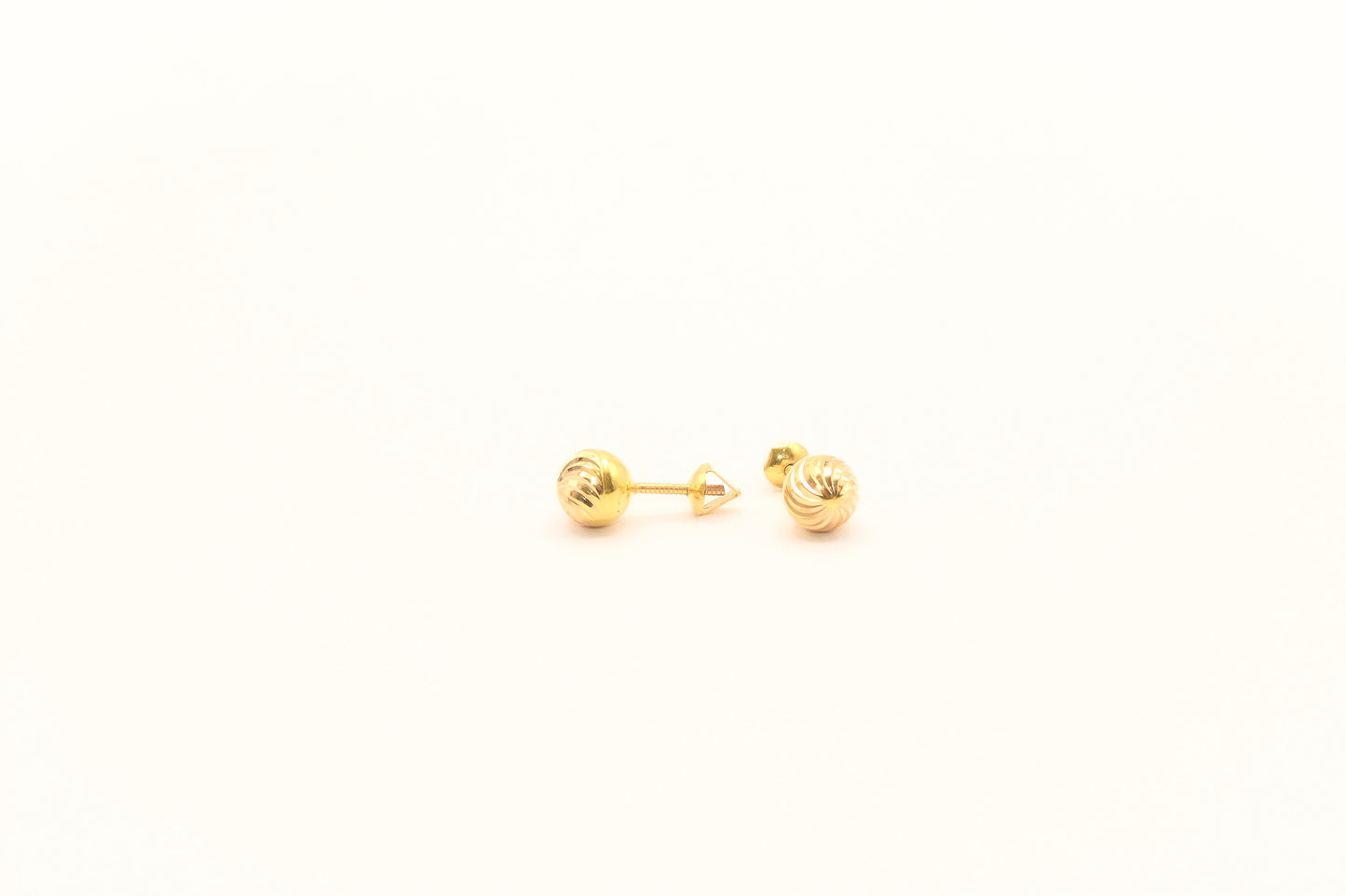21K Gold Screw Back Ball Kids Earrings