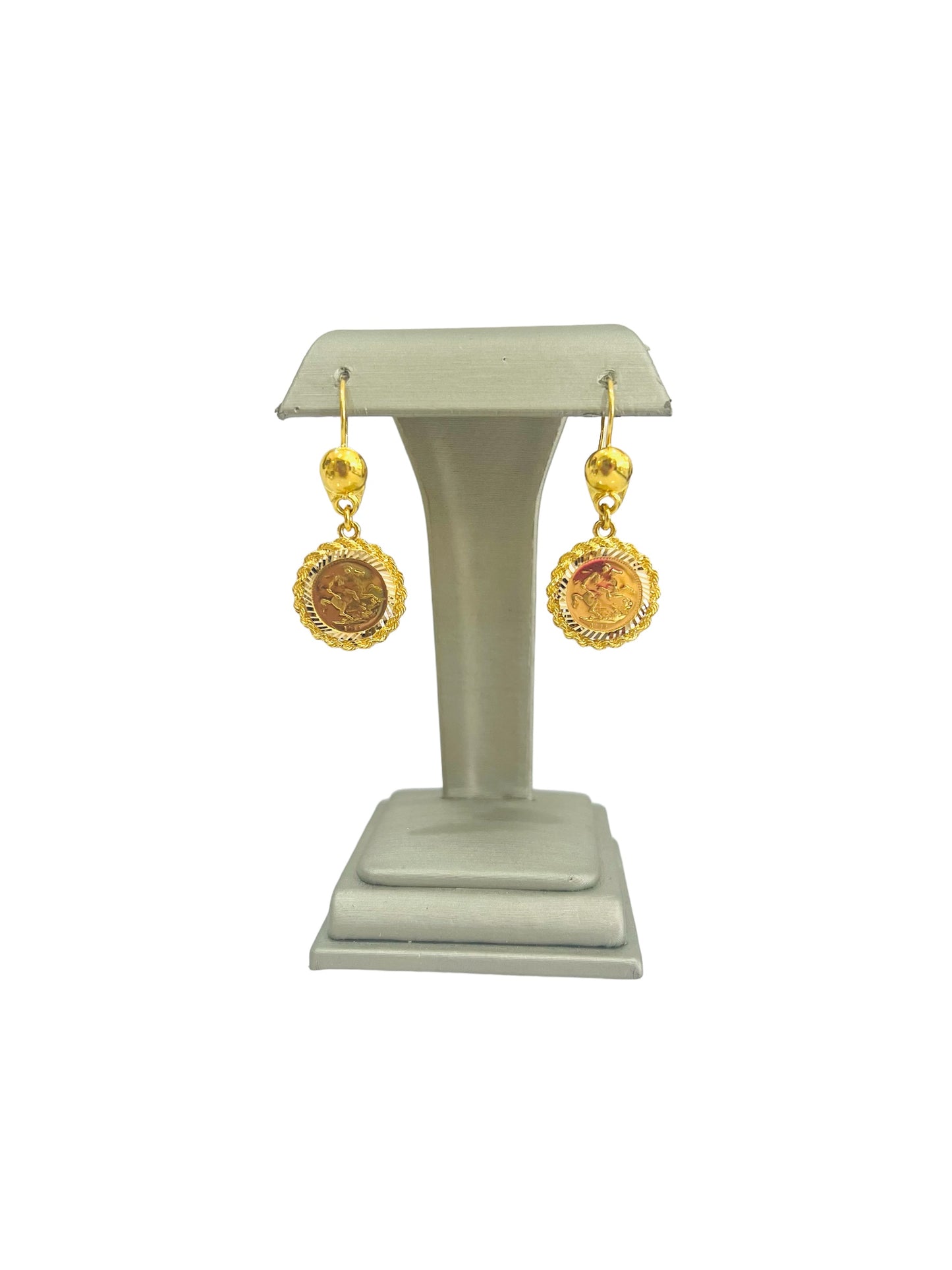 21K Gold Coin Earrings
