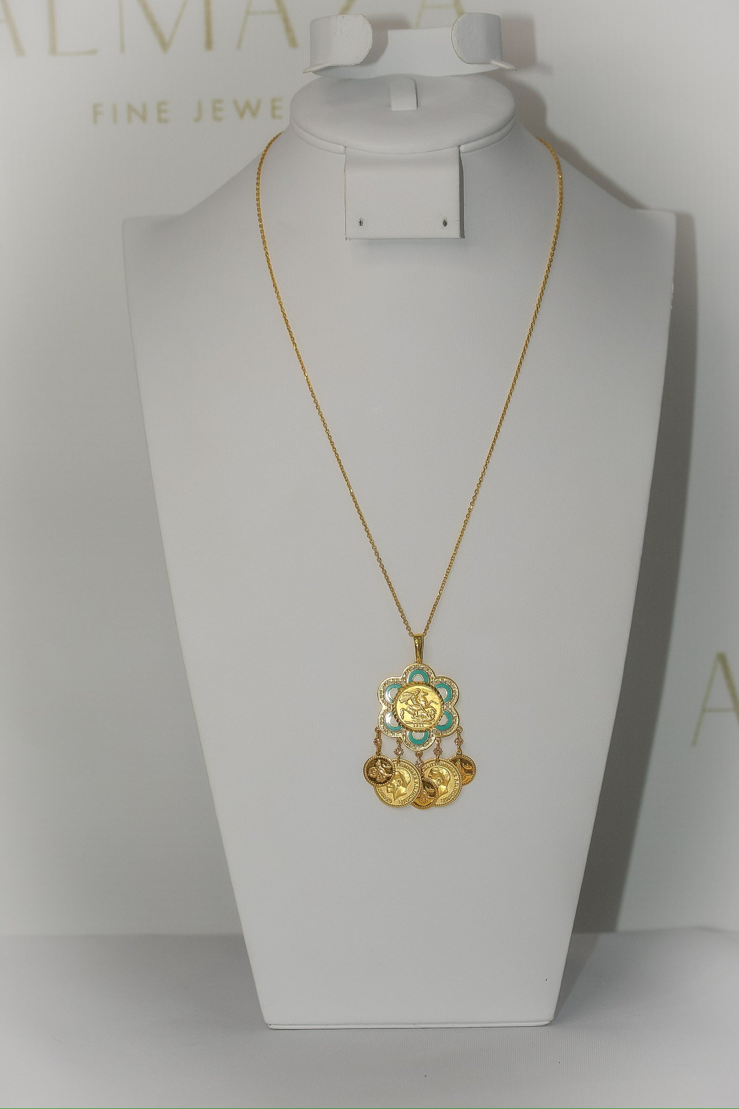 21K Gold English Coin Necklace