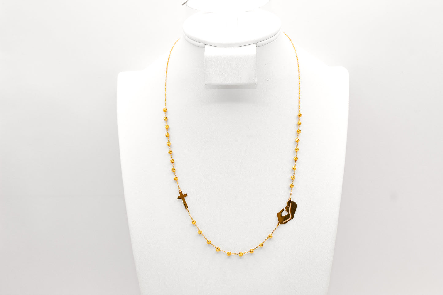 21K Gold Rosary Necklace