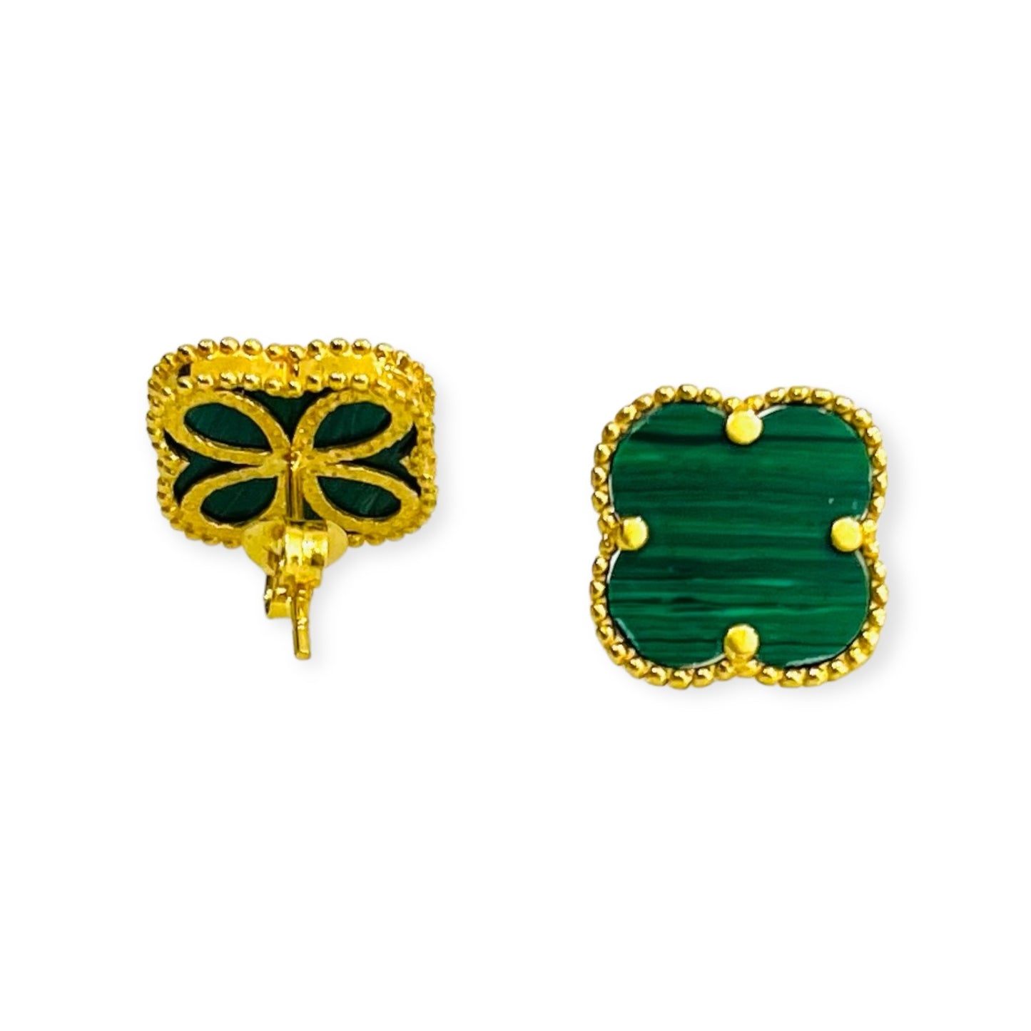 21K Gold Malachite Earrings