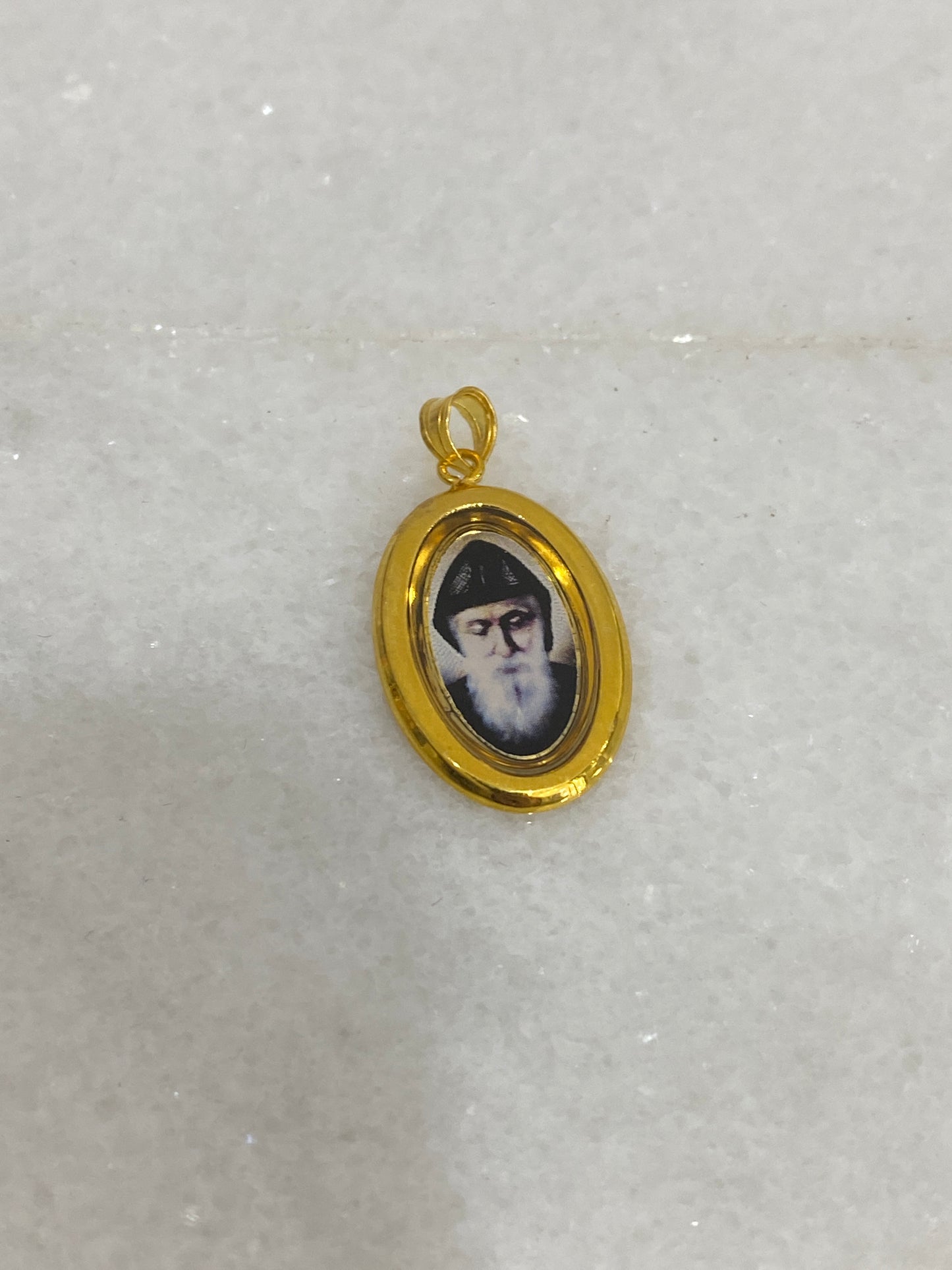 21K Gold Mar Sharbel Pendant