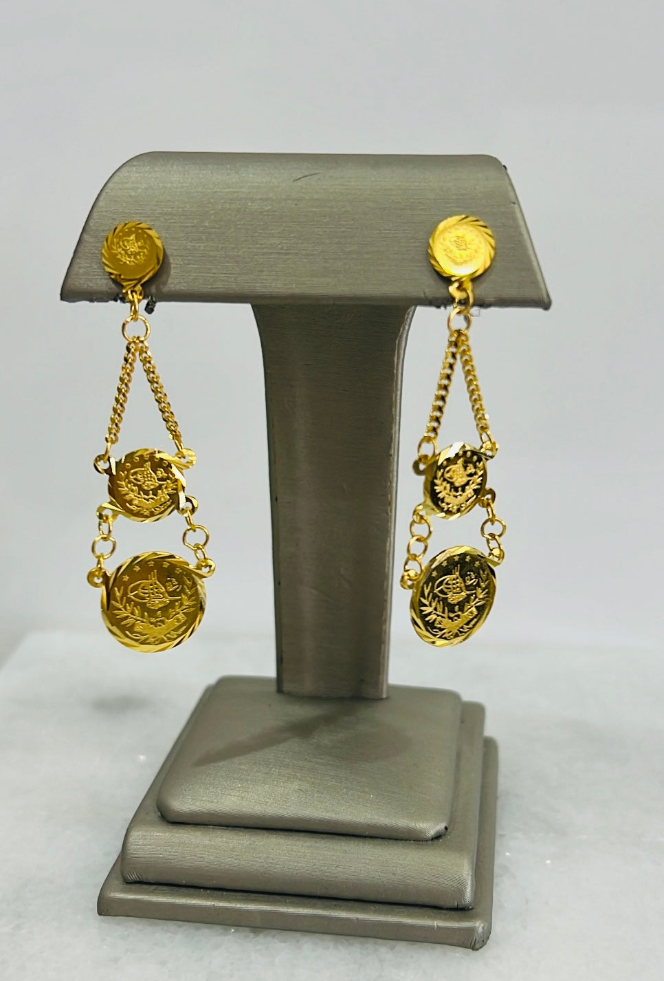21K Gold Coin Earrings
