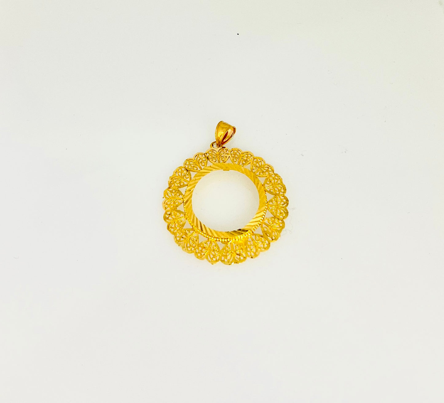 21k Gold Coin Frame Pendant