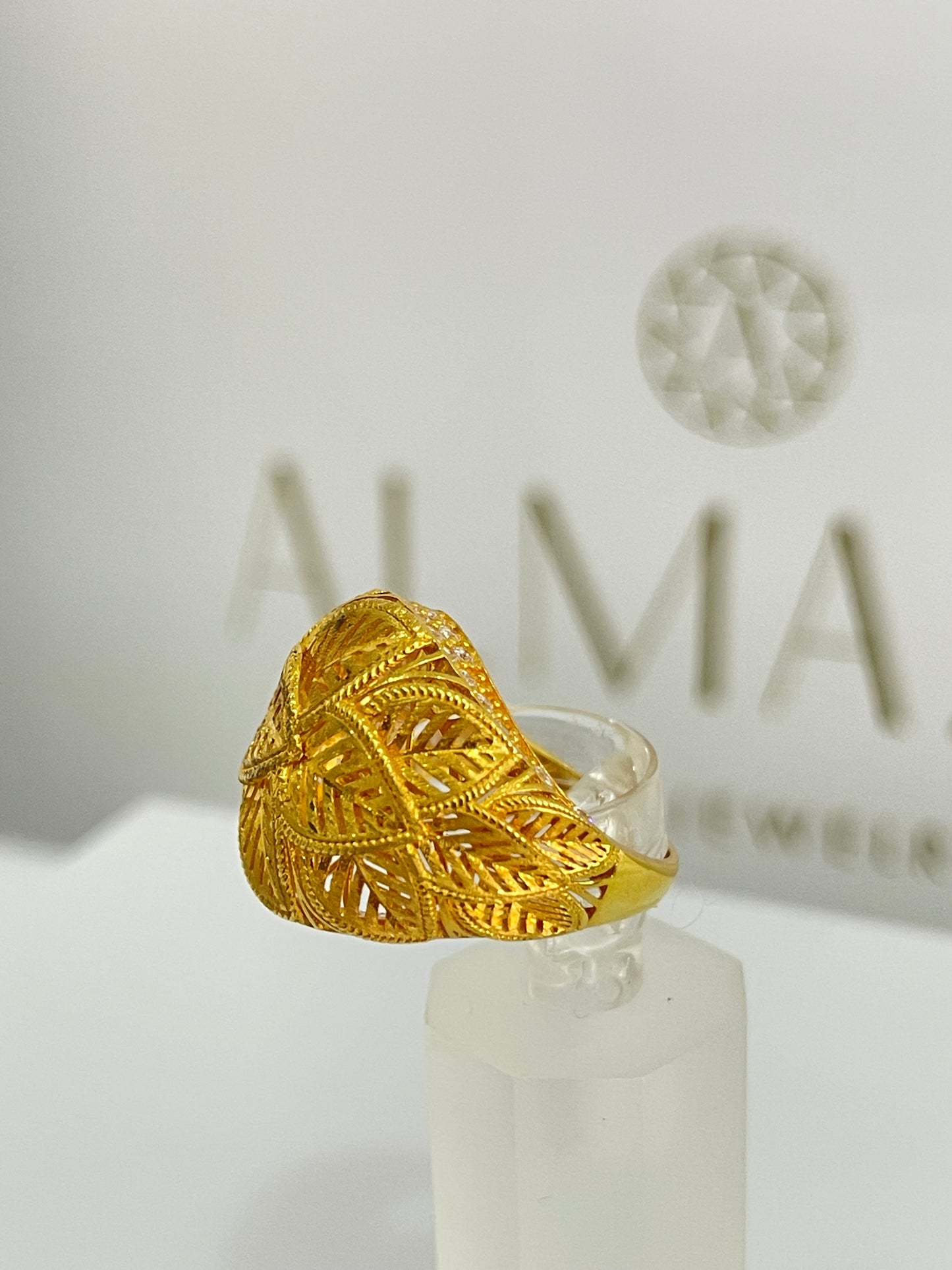 21K Gold Leaf Ring