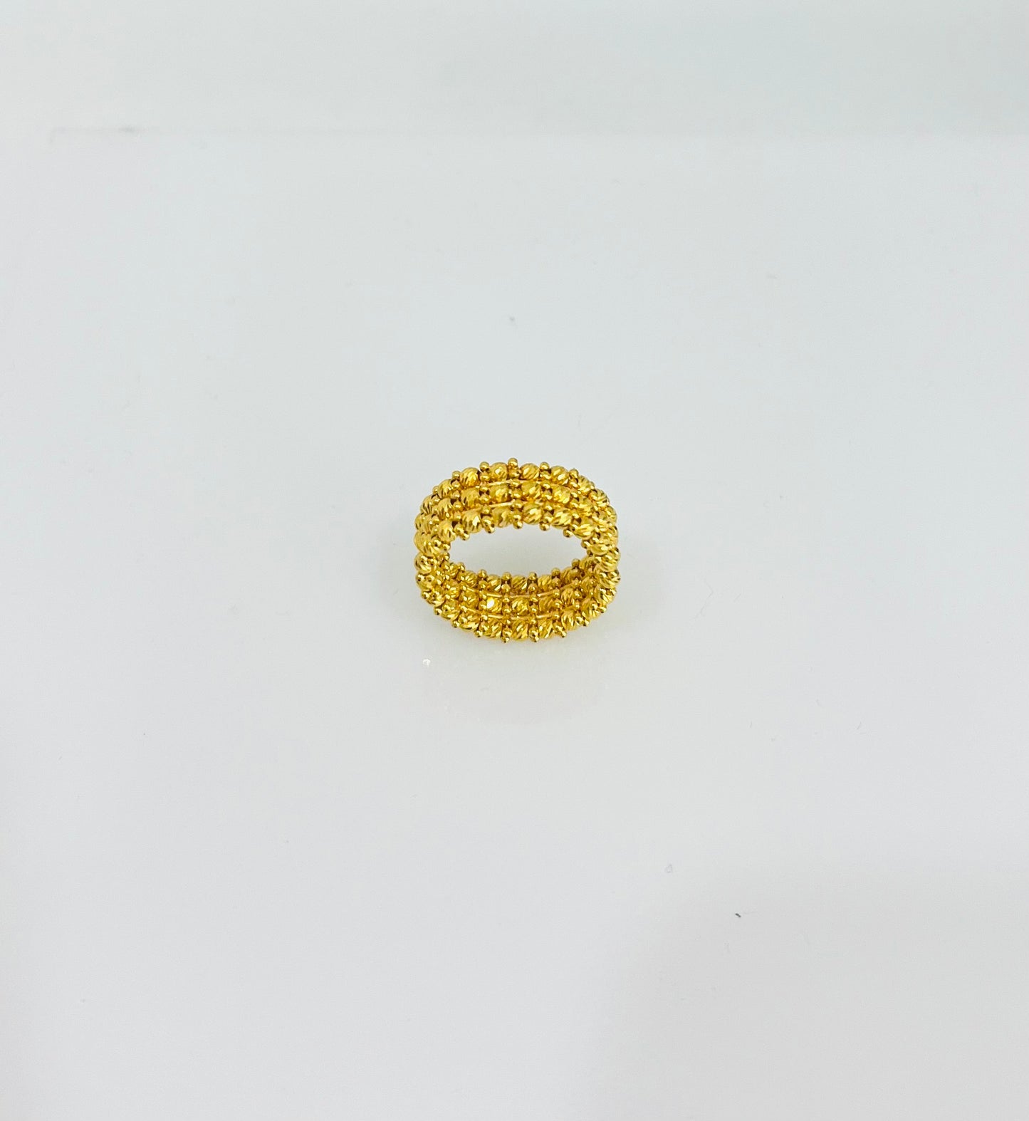 21K Gold Himo Triple Row Bead Ring