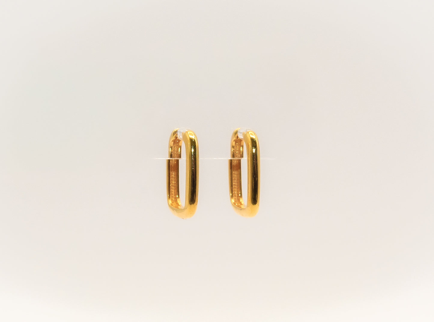 21K Gold Mini Square Huggies Earrings