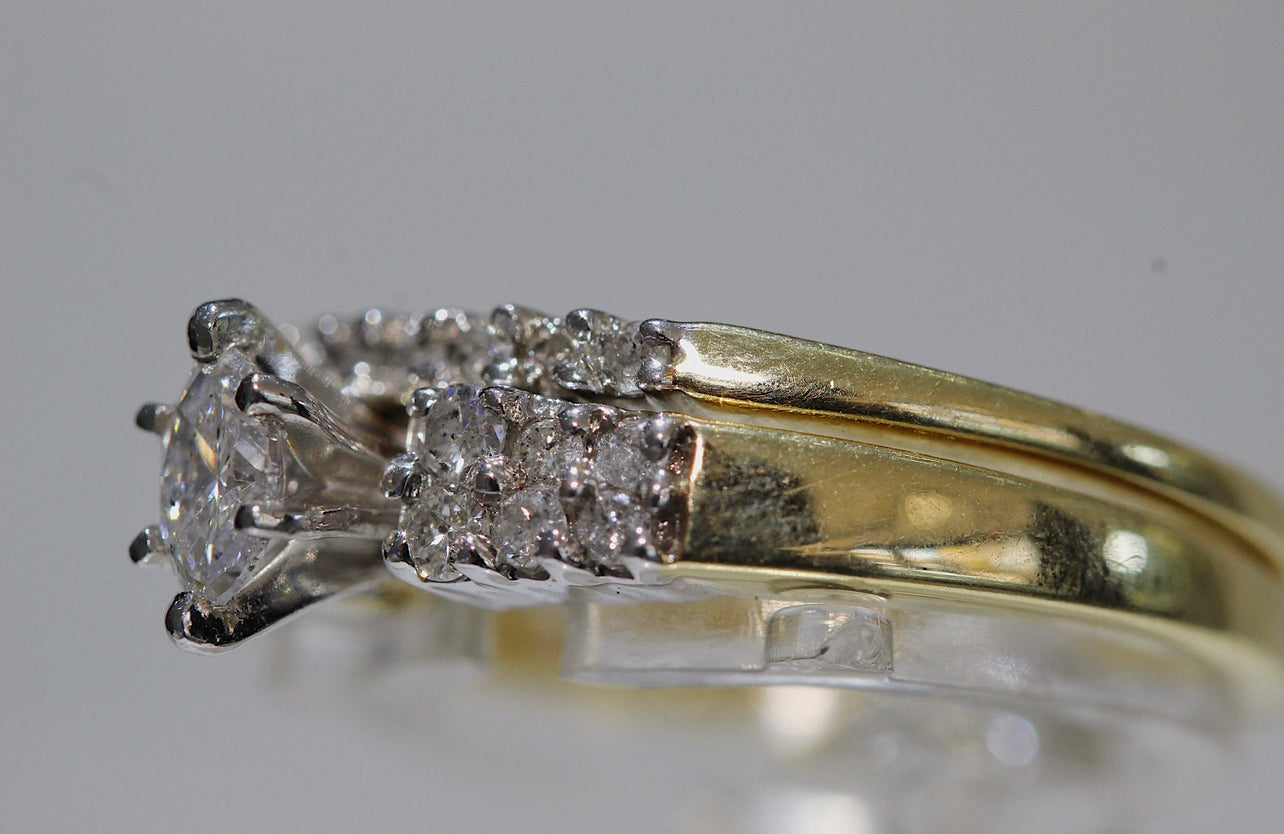 14K Gold 1 Carat Marquis Diamond Engagement Ring